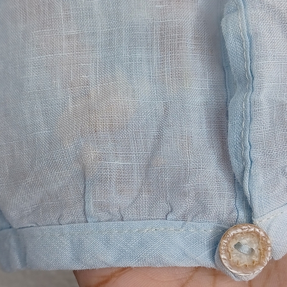 Sunday Linen Embroidered Sz S Costal Dainty Button Down Front Shirt - Picture 11 of 15